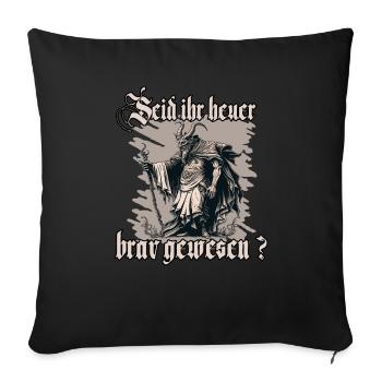 Traditionelles Krampus T-Shirt für Weihnachten - Sofakissenbezug 45 x 45 cm - Schwarz - Vorne