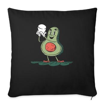 Feu de camp pour enfants Guimauve Mignon Smore Avocat - Housse de coussin décorative 45 x 45 cm - noir - Devant