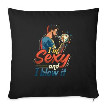 Glassblowing Glassforming Glassmaker Pride - Sofa pillowcase 17,3'' x 17,3'' (45 x 45 cm) - black - Front