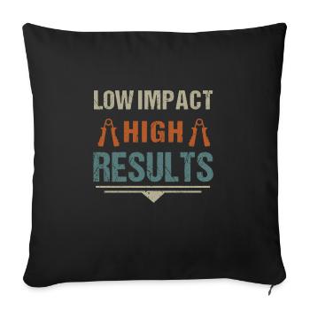 Entraînement à faible impact Fitness Exercice Force corporelle - Housse de coussin décorative 45 x 45 cm - noir - Devant