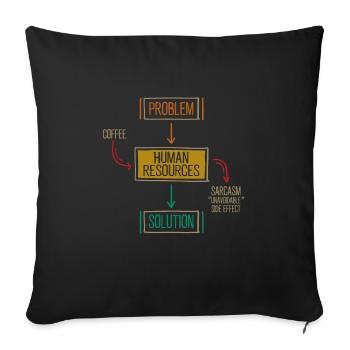 Profession: hr-manager im Personalwesen - Housse de coussin décorative 45 x 45 cm - noir - Devant