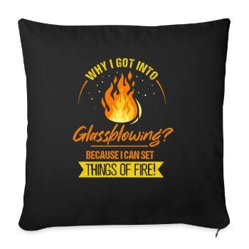 Glassblowing Glassforming Glassmaker Pride - Sofa pillowcase 17,3'' x 17,3'' (45 x 45 cm) - black - Front