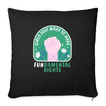 Les filles veulent juste avoir des droits humains fondamentaux - Housse de coussin décorative 45 x 45 cm - noir - Devant