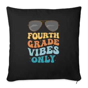 Fourth Grade Vibes Seulement 1st Grade Groovy Kids - Housse de coussin décorative 45 x 45 cm - noir - Devant