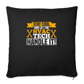 Hlk Techniker Design Für Einen Hlk Lüftungstechnik - Sofa pillowcase 17,3'' x 17,3'' (45 x 45 cm) - black - Front