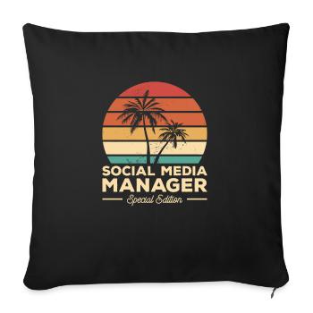 Vintage Social Media Manager Édition spéciale - Housse de coussin décorative 45 x 45 cm - noir - Devant