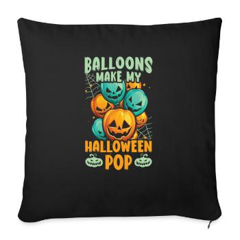 Balloon Halloween Trick Or Treat Spooky Boo Ghost - Sofa pillowcase 17,3'' x 17,3'' (45 x 45 cm) - black - Front
