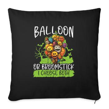 Balloon Halloween Trick Or Treat Spooky Boo Ghost - Housse de coussin décorative 45 x 45 cm - noir - Devant