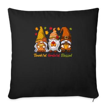 Dankbar Dankbar Gesegnet Lustig Thanksgiving - Sofakissenbezug 45 x 45 cm - Schwarz - Vorne