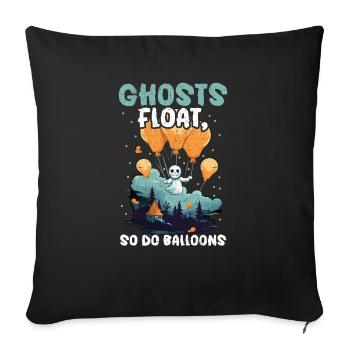Balloon Halloween Trick Or Treat Spooky Boo Ghost - Housse de coussin décorative 45 x 45 cm - noir - Devant