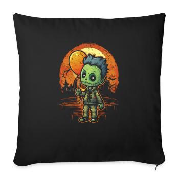 Balloon Halloween Trick Or Treat Spooky Boo Ghost - Housse de coussin décorative 45 x 45 cm - noir - Devant