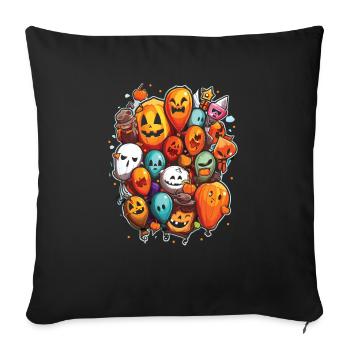 Balloon Halloween Trick Or Treat Spooky Boo Ghost - Housse de coussin décorative 45 x 45 cm - noir - Devant