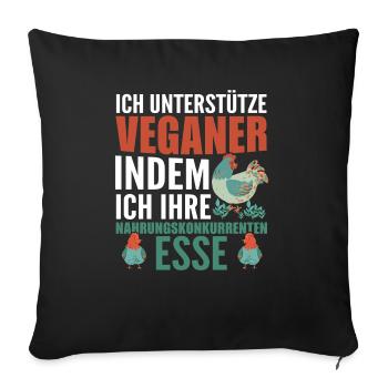 Veganer Vegetarierer Essen - Sofakissenbezug 45 x 45 cm - Schwarz - Vorne