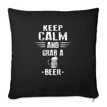 RESTEZ CALME ET PRENEZ UNE BIÈRE - Housse de coussin décorative 45 x 45 cm - noir - Devant
