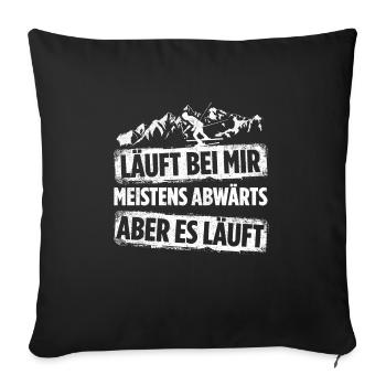 Läuft Bei Mir Meistens Abwärts Aber Es Läuft Skila - Sofakissenbezug 45 x 45 cm - Schwarz - Vorne