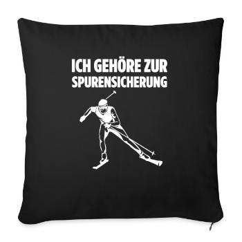 Ich Gehöre Zur Spurensicherung Skilangläufer Skate - Sofakissenbezug 45 x 45 cm - Schwarz - Vorne