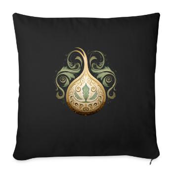 Onion Chef Vegetable Veggies Vegan Lover Garden - Sofa pillowcase 17,3'' x 17,3'' (45 x 45 cm) - black - Front