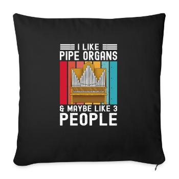 Organist: Organist, Church Organist, Organ - Sofa pillowcase 17,3'' x 17,3'' (45 x 45 cm) - black - Front