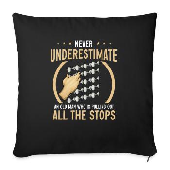 Organiste : organiste, organiste d’église, orgue - Housse de coussin décorative 45 x 45 cm - noir - Devant