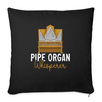 Organist: Organist, Church Organist, Organ - Sofa pillowcase 17,3'' x 17,3'' (45 x 45 cm) - black - Front