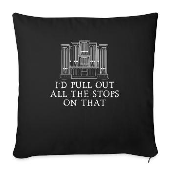 Organiste : organiste, organiste d’église, orgue - Housse de coussin décorative 45 x 45 cm - noir - Devant