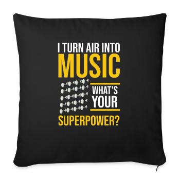 Organist: Organist, Church Organist, Organ - Sofa pillowcase 17,3'' x 17,3'' (45 x 45 cm) - black - Front