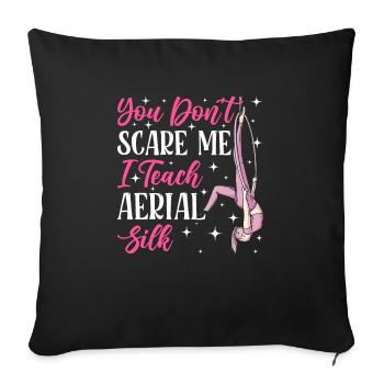 Acrobatie aérienne sur soie Cirque Acrobatique - Housse de coussin décorative 45 x 45 cm - noir - Devant