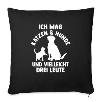 Hunde Katzenliebhaber Hundeliebhaber Katzen - Sofakissenbezug 45 x 45 cm - Schwarz - Vorne