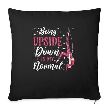 Acrobatie aérienne sur soie Cirque Acrobatique - Housse de coussin décorative 45 x 45 cm - noir - Devant