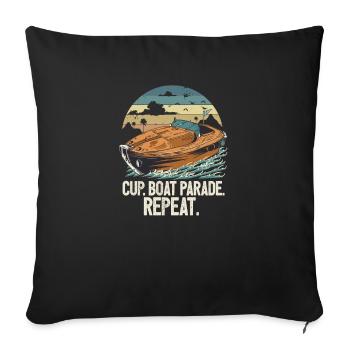 Bateau à moteur Drinking Party Cup Boat Parade - Housse de coussin décorative 45 x 45 cm - noir - Devant