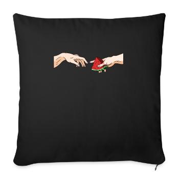 Cooler und lustiger Wassermelonen-Keil - Sofakissenbezug 45 x 45 cm - Schwarz - Vorne
