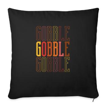 Gobble Happy Thanksgiving Day Dinner Retro - Sofa pillowcase 17,3'' x 17,3'' (45 x 45 cm) - black - Front