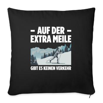Auf Der Extra Meile Gibt Es Keinen Verkehr Skilang - Sofakissenbezug 45 x 45 cm - Schwarz - Vorne