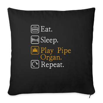 Organist: Organist, Church Organist, Organ - Sofa pillowcase 17,3'' x 17,3'' (45 x 45 cm) - black - Front