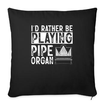Organiste : organiste, organiste d’église, orgue - Housse de coussin décorative 45 x 45 cm - noir - Devant
