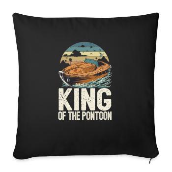 King Of The Pontoon Motorboat Captain Pontooning - Sofa pillowcase 17,3'' x 17,3'' (45 x 45 cm) - black - Front