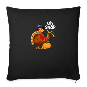 Oh Snap Funny Thanksgiving Day Dinner Turkey - Housse de coussin décorative 45 x 45 cm - noir - Devant