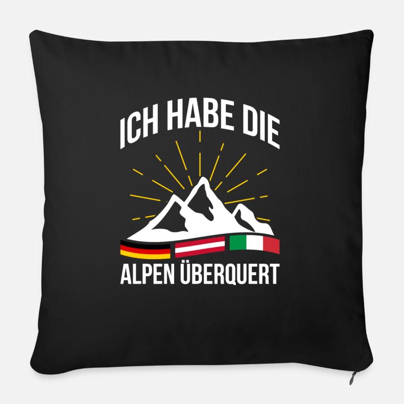 Alpenüberquerung Für Alpenüberquerer Wanderin Wand - Sofakissenbezug 45 x 45 cm - Schwarz