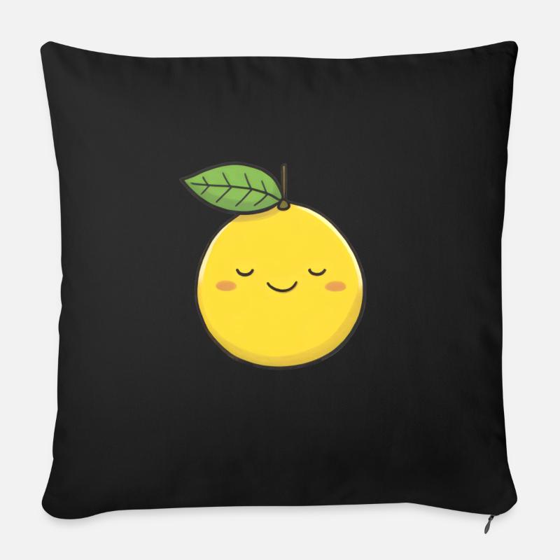 Lemon Funny Cute Lemon Summer Citrus Fruit Lovers - Sofa pillowcase 17,3'' x 17,3'' (45 x 45 cm) - black