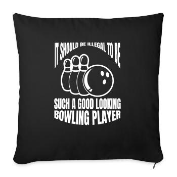 Bowling Skittles Bowling Club Bowling Club Bowler - Sofa pillowcase 17,3'' x 17,3'' (45 x 45 cm) - black - Front