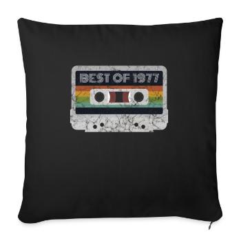 1977 Vintage | Best of 1977 | 1977 Retro Music - Sofa pillowcase 17,3'' x 17,3'' (45 x 45 cm) - black - Front