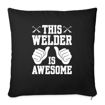 Ce soudeur est génial - Housse de coussin décorative 45 x 45 cm - noir - Devant