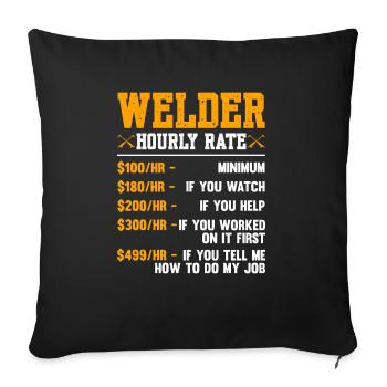 Welder Hourly Rate Welding - Sofa pillowcase 17,3'' x 17,3'' (45 x 45 cm) - black - Front
