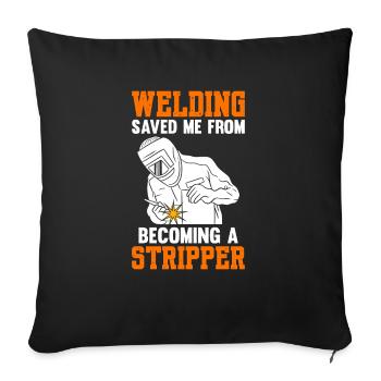 Le soudage m’a sauvé de devenir soudeur décapant - Housse de coussin décorative 45 x 45 cm - noir - Devant