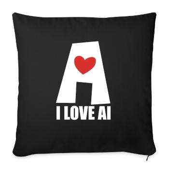 Artificial Intelligence - I love AI - Digital - Sofakissenbezug 45 x 45 cm - Schwarz - Vorne