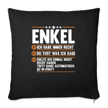 Enkel - Sofakissenbezug 45 x 45 cm - Schwarz - Vorne