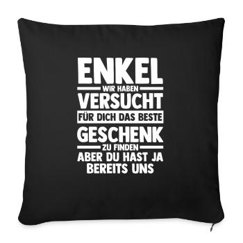 Enkel - Sofakissenbezug 45 x 45 cm - Schwarz - Vorne