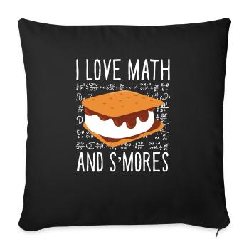 Camping School Kids Marshmallow I Love Math And Sm - Sofakissenbezug 45 x 45 cm - Schwarz - Vorne