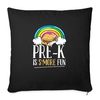 Kids Pre K est Smore Fun Rainbow Marshmallow Campin - Housse de coussin décorative 45 x 45 cm - noir - Devant