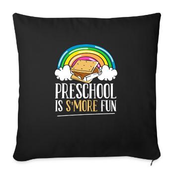 Camping Kids Preschool Is Smore Fun Rainbow Marshm - Sofakissenbezug 45 x 45 cm - Schwarz - Vorne